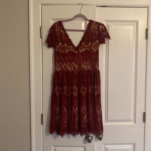 Lace maroon dress